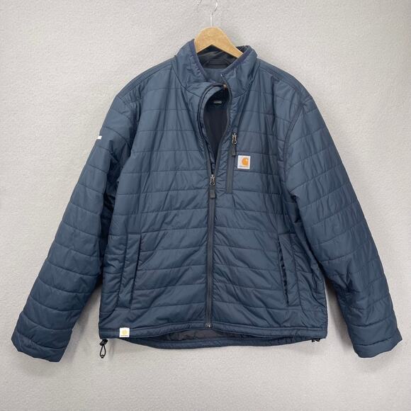 Carhartt Jacket Mens Lg Blue Gilliam Rain Defender Insulated Puffer Work Warm